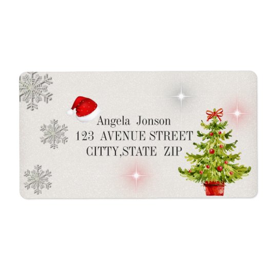 Weihnachtsbaum, Weihnachtsmannmütze, Glitzer (Vorne)