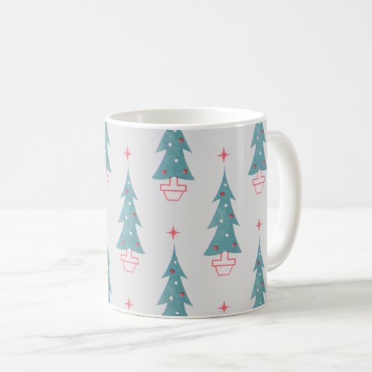 Weihnachtsbaum Weihnachtsmuster Kaffeetasse (VorderseiteRechts)