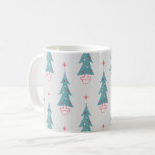 Weihnachtsbaum Weihnachtsmuster Kaffeetasse (Vorderseite Links)