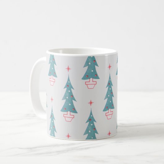 Weihnachtsbaum Weihnachtsmuster Kaffeetasse (Vorderseite Links)