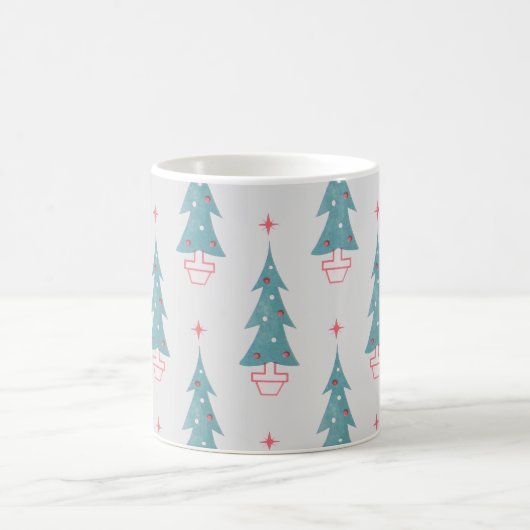 Weihnachtsbaum Weihnachtsmuster Kaffeetasse (Mittel)