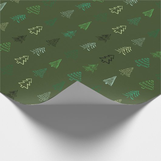 Weihnachtsbaum Weihnachtsmuster Wrapping Papier Geschenkpapier (Ecke)