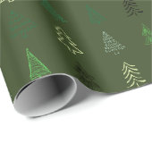 Weihnachtsbaum Weihnachtsmuster Wrapping Papier Geschenkpapier (Rolleneckpunkt)