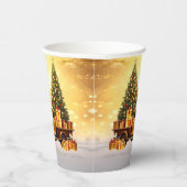 Weihnachtsbaum Weihnachtspapier Trucks Pappbecher (Rechts)