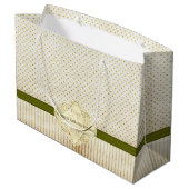 Weihnachtsbaum Weihnachtsstreifen Streifen Polka D Große Geschenktüte (Rückseite Schrägansicht)