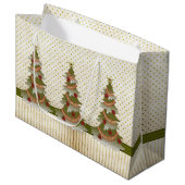 Weihnachtsbaum Weihnachtsstreifen Streifen Polka D Große Geschenktüte (Vorderseite Schrägansicht)
