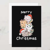 Weihnachtsbaum Weihnachtstiere Katzen Feiertagskarte (Vorne/Hinten)