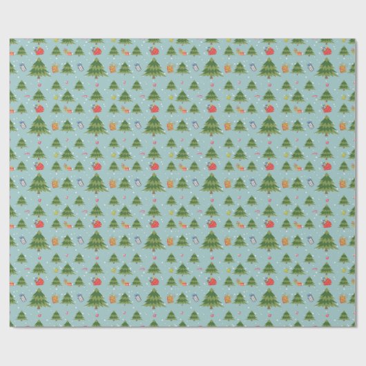 Weihnachtsbaum Weihnachtswrapping Paper Geschenkpapier (Flach)