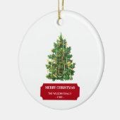 Weihnachtsbaum Weihnachtszeit Familienname Jahr Keramik Ornament (Links)
