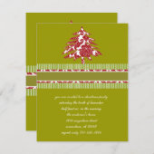 Weihnachtsbaum Weihnachtszeit-Party Einladung (Vorne/Hinten)