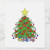 Weihnachtsbaum Weinetikett (Einzelnes Label)