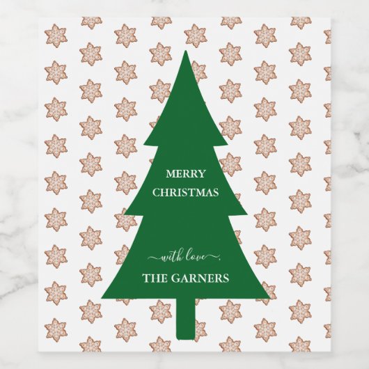 Weihnachtsbaum Weinetikett (Einzelnes Label)