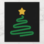 Weihnachtsbaum Weinetikett (Einzelnes Label)