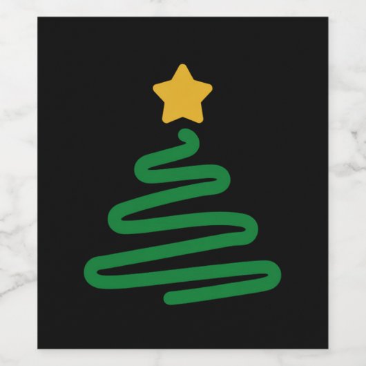 Weihnachtsbaum Weinetikett (Einzelnes Label)