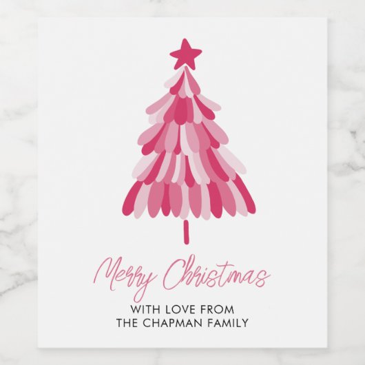 Weihnachtsbaum Weinetikett (Einzelnes Label)