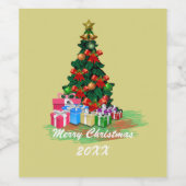 Weihnachtsbaum Weinetikett (Einzelnes Label)