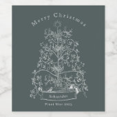 Weihnachtsbaum Weinetikett (Einzelnes Label)