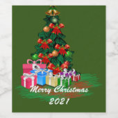 Weihnachtsbaum Weinetikett Set (Einzelnes Label)