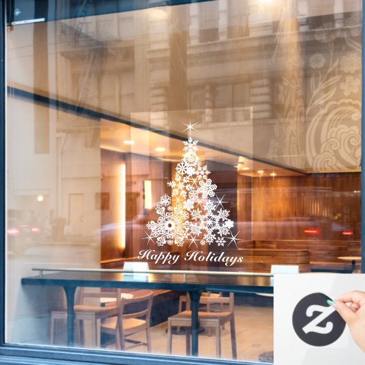 Weihnachtsbaum weiß Brauch Fensteraufkleber (Café-Fenster)
