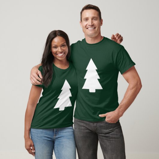 Weihnachtsbaum Weiße Silhouette T-Shirt (Unisex)