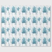 Weihnachtsbaum Weißer Extravaganter Glitzer Eisbla Geschenkpapier (Flach)