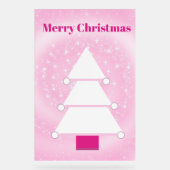 Weihnachtsbaum Weißrosa Schneeflocken Acrylschild (Vorderseite)