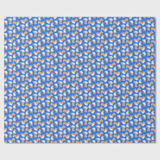 Weihnachtsbaum Welsh Corgi Welpen Muster Geschenkpapier (Flach)