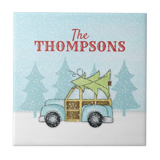 Weihnachtsbaum Whimsical Snowflake Personalisiert Fliese (Vorderseite)