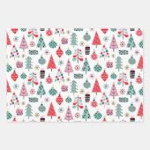 Weihnachtsbaum | Whimsisches Urlaubsmuster Geschenkpapier Set (Vorderseite)