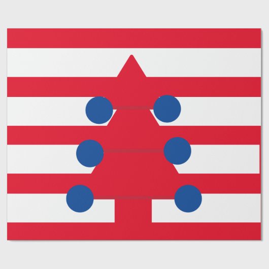 Weihnachtsbaum White Red Blue Geschenkpapier (Flach)