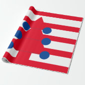 Weihnachtsbaum White Red Blue Geschenkpapier (Ungerollt)