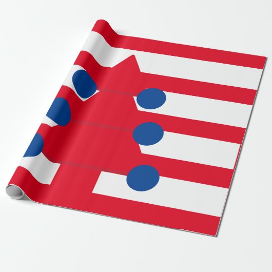 Weihnachtsbaum White Red Blue Geschenkpapier (Ungerollt)