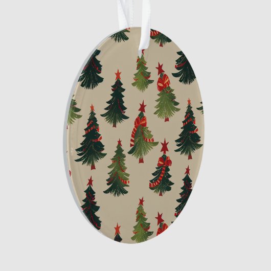 Weihnachtsbaum Wiederholung Muster Ornament (Vorderseite)