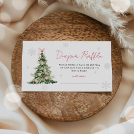 Weihnachtsbaum-Windel-Raffle-Baby-Party mit rosa S Begleitkarte