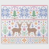 Weihnachtsbaum Winter Abstrakt Geschenkpapier (Flach)