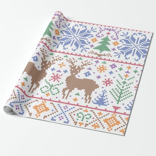 Weihnachtsbaum Winter Abstrakt Geschenkpapier (Ungerollt)