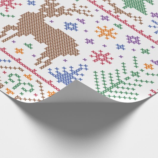 Weihnachtsbaum Winter Abstrakt Geschenkpapier (Ecke)