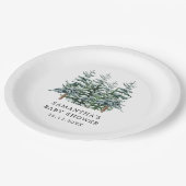 Weihnachtsbaum Winter Baby Dusche Aquarell Pappteller (Schrägansicht)