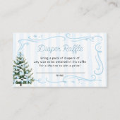 Weihnachtsbaum Winter Blau Windel Raffel Tickets Begleitkarte (Vorderseite)