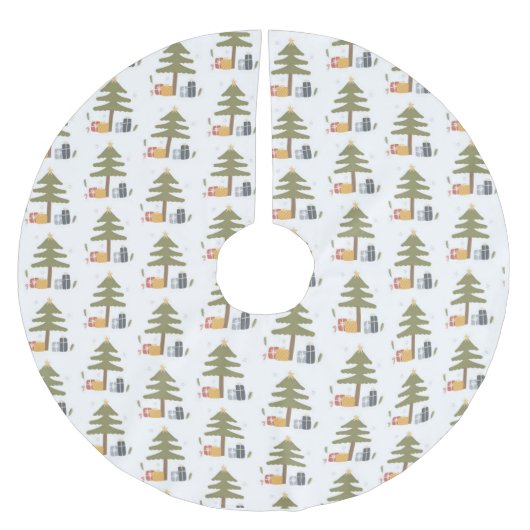 Weihnachtsbaum Winter Familiengeschenke Polyester Weihnachtsbaumdecke (Vorderseite)