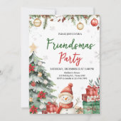 Weihnachtsbaum Winter Friendsmas Party Einladung (Vorderseite)