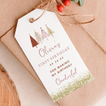 Weihnachtsbaum Winter Girl 1. Geburtstag Danke