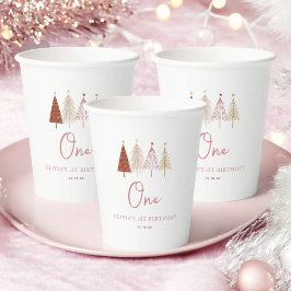 Weihnachtsbaum Winter Onederland Geburtstag Pappbecher