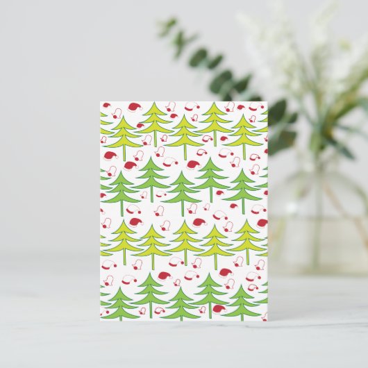 Weihnachtsbaum Winter Postkarte (Stehend Vorderseite)