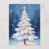 Weihnachtsbaum Winter Schnee Feiertagspostkarte (Vorderseite)