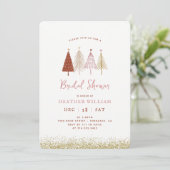 Weihnachtsbaum Winter Wonderland Brautparty Einladung (Stehend Vorderseite)