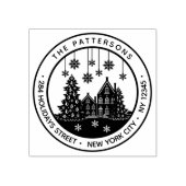 Weihnachtsbaum Winter Zuhause Persönliche Rücksend Gummistempel (Prägung)