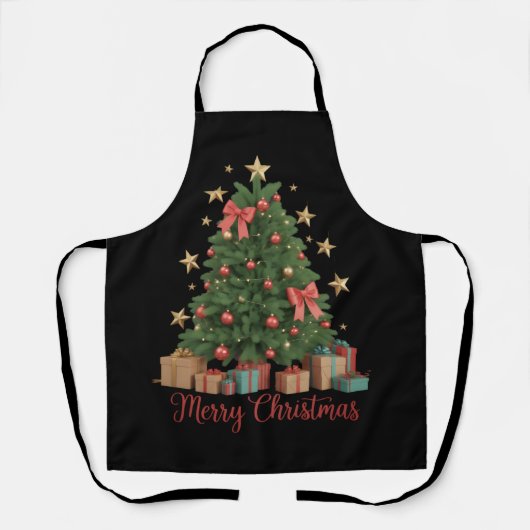 Weihnachtsbaum Wintergeschenk Schürze (Vorderseite)