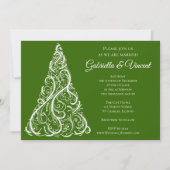 Weihnachtsbaum Winterhochzeit Einladung (Vorderseite)