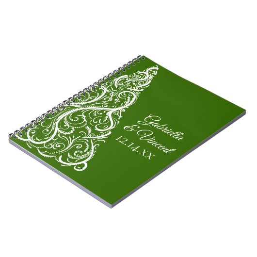 Weihnachtsbaum Winterhochzeit Notizblock (Linke Seite)